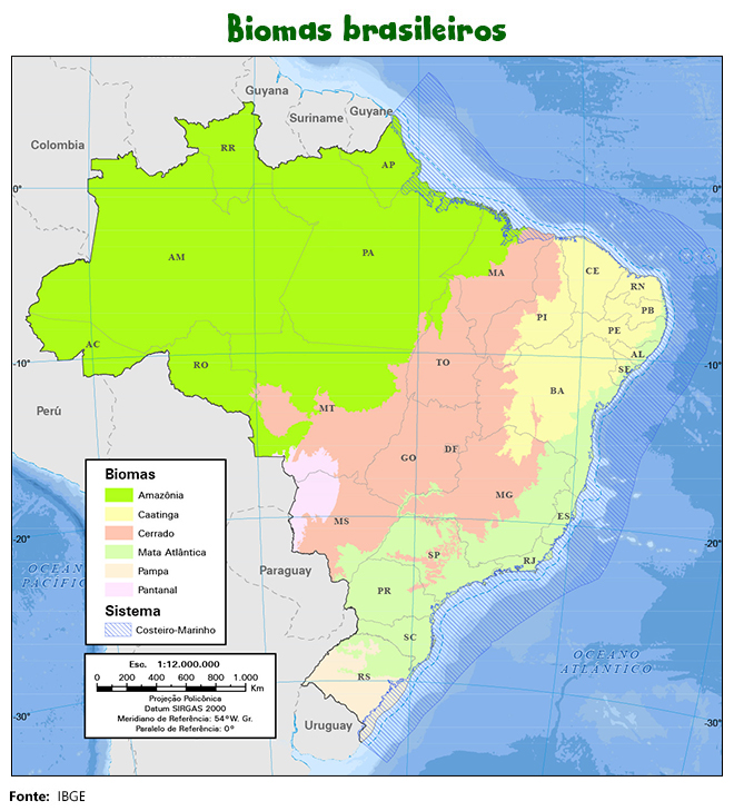 Mapa dos Biomas do Brasil